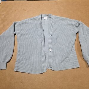 Wonder Nation Girls  Button-Front Cardigan Sweater-Gray- XL (14-16)